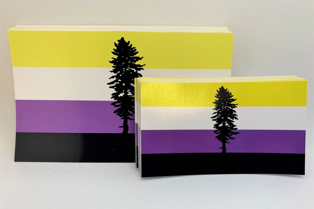 Cascadia Non-Binary (Enby) Stickers (5) 3x5" and (5) 2x3"