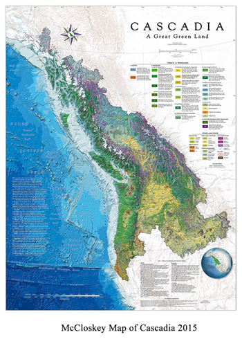 2015 Cascadia map by David McCloskey, Cascadia Institute